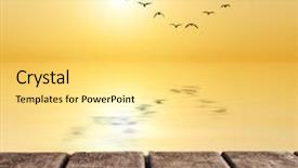  Presentation with birds flying - Cool new theme with sunrise and the birds go backdrop and a  colored foreground