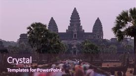  Presentation with ancient asia - Colorful PPT theme enhanced with sunrise at angkor wat part of khmer temple complex popular among tourists ancient landmark and place of worship in southeast asia siem reap cambodia backdrop and a tawny brown colored foreground
