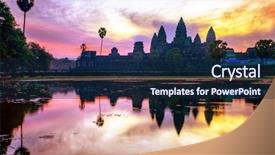  Presentation with cambodia - Beautiful theme featuring sunrise at siem reap cambodia backdrop and a navy blue colored foreground