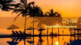  Presentation with vietnam - PPT theme featuring poo - sunrise at the beach background and a crimson colored foreground