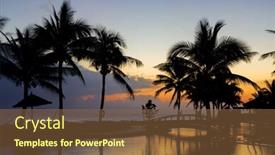  Presentation with sunrise - Slide deck with the beach in hoi background and a tawny brown colored foreground