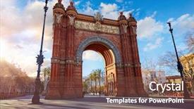  Presentation with morning sunrise - Presentation design consisting of sunrise at triumphal arch background and a tawny brown colored foreground