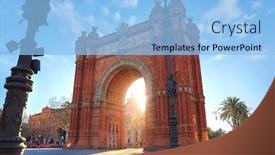  Presentation with morning sunrise - Slides featuring sunrise-at-triumphal-arch background and a light blue colored foreground