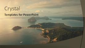  Presentation with tropical forest - Theme having sunrise-at-tropical-ocean-bay background and a soft green colored foreground