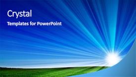  Presentation with blue green - Slide set having sunrise backgrounds - beautiful landscape green grass blue background and a  colored foreground