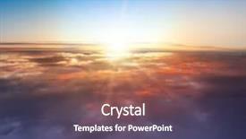  Presentation with sun breaking through clouds - Presentation featuring sunrise backgrounds - beautiful sunset above clouds background and a violet colored foreground