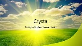  Presentation with green grass under the snow - Theme with sunrise backgrounds - field of grass meadow green background and a  colored foreground