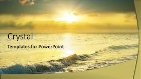  Presentation with sea - Amazing PPT theme having sunrise backgrounds - sea sunset backdrop and a  colored foreground