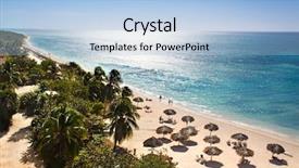  Presentation with beach sands - Slides having sunrise beautiful tropical beach background and a light blue colored foreground