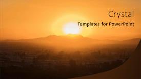  Presentation with los angeles - Slide set consisting of sunrise-behind-mt-hollywood background and a yellow colored foreground