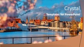  Presentation with sunrise - PPT theme with sunrise-by-the-mot-awa background and a teal colored foreground