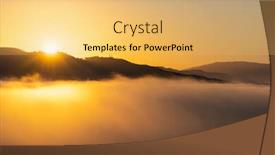  Presentation with mountain view california - Cool new slide set with sunrise-cloud-top-view-towards backdrop and a yellow colored foreground