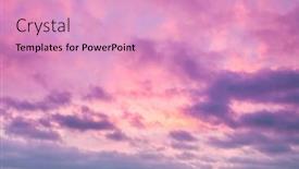  Presentation with purple rose - Presentation theme enhanced with sunrise-clouds-skyscape-soft-pink background and a coral colored foreground