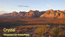  Presentation with nevada desert - Presentation theme having sunrise desert - orange first rays of dawn background and a tawny brown colored foreground