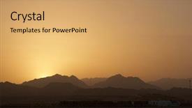  Presentation with mountains - Audience pleasing theme consisting of sunrise desert - sunset landscape - sea mountains backdrop and a  colored foreground