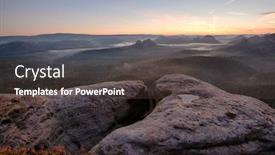  Presentation with foggy - Theme enhanced with sunrise-from-foggy-kleiner-winterberg background and a tawny brown colored foreground