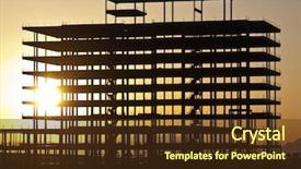  Presentation with steel construction - Audience pleasing theme consisting of sunrise glowing through steel girder backdrop and a tawny brown colored foreground