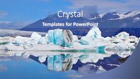 Presentation with floating - Theme having sunrise-icebergs-and-ice-floes background and a teal colored foreground