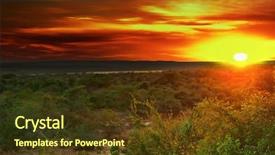  Presentation with savanna - PPT theme enhanced with sunrise in african savanna nile background and a tawny brown colored foreground