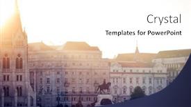  Presentation with hungary - Presentation theme featuring sunrise-in-budapest-the-capital background and a white colored foreground