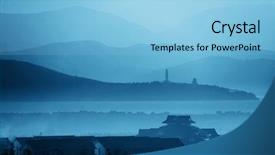  Presentation with sunrise on mountain - Audience pleasing PPT layouts consisting of sunrise in dali in yunnan backdrop and a  colored foreground