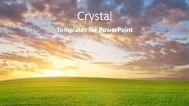  Presentation with nature meadow baby and child - Presentation theme consisting of sunrise-in-grean-meadow-nature background and a ocean colored foreground