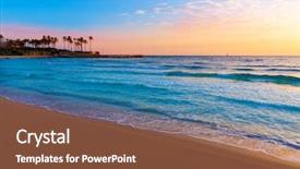  Presentation with scenery environment sunrise beam - Cool new presentation design with sunrise in mediterranean alicante spain backdrop and a tawny brown colored foreground