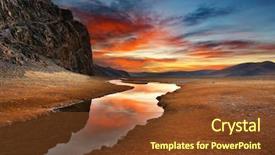  Presentation with mongolian - PPT theme featuring sunrise in mongolian desert background and a tawny brown colored foreground