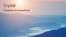  Presentation with sunrise - Presentation design with sunrise in mountain nature composition background and a lemonade colored foreground