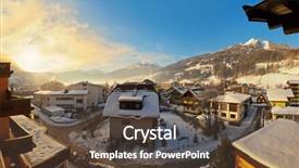  Presentation with sunrise on mountain - Amazing slides having sunrise in mountains ski resort backdrop and a tawny brown colored foreground