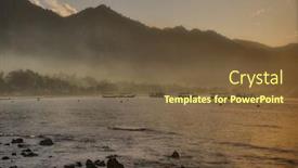  Presentation with indonesia - Beautiful presentation theme featuring sunrise-in-pemuteran-village-bali backdrop and a tawny brown colored foreground