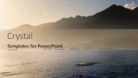  Presentation with indonesia - Colorful presentation theme enhanced with sunrise-in-pemuteran-village-bali backdrop and a coral colored foreground