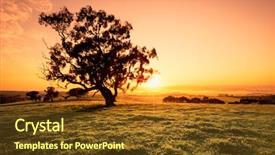  Presentation with valley of fire - Beautiful PPT theme featuring sunrise in the clare valley backdrop and a tawny brown colored foreground