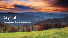  Presentation with sunrise - Audience pleasing slide deck consisting of sunrise in the mountains landscape backdrop and a ocean colored foreground