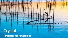  Presentation with natural disasters war - Audience pleasing presentation theme consisting of sunrise in the natural park backdrop and a teal colored foreground