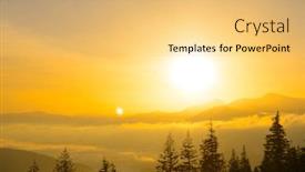  Presentation with sunrise - Slide deck consisting of sunrise-in-the-ukrainian-carpathian background and a yellow colored foreground