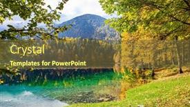  Presentation with forests - Presentation enhanced with sunrise-lake-fusine-in-northern background and a tawny brown colored foreground