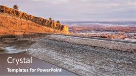  Presentation with water reservoir - Slide set enhanced with sunrise-light-over-horsetooth-reservoir background and a gray colored foreground