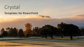  Presentation with morning sunrise - Slides with sunrise morning foggy landscape in estes park rocky mountains colorado usa background and a lemonade colored foreground