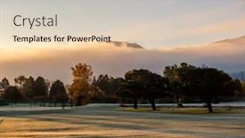  Presentation with morning sunrise - Cool new presentation theme with sunrise morning foggy landscape backdrop and a lemonade colored foreground