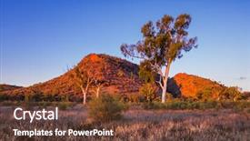  Presentation with rural australia - Slides having sunrise near alice springs australia background and a tawny brown colored foreground