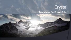  Presentation with winter in the swiss alps - Amazing PPT theme having sunrise on the ober gabelhorn backdrop and a gray colored foreground