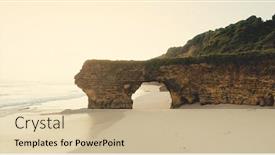  Presentation with light green - Audience pleasing PPT theme consisting of sunrise-of-green-cliff backdrop and a lemonade colored foreground