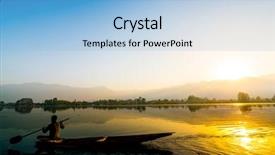  Presentation with kashmir - Presentation theme enhanced with sunrise on dal lake kashmir background and a light blue colored foreground