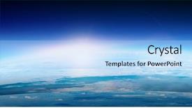  Presentation with sunrise - Audience pleasing PPT theme consisting of sunrise on planet orbit space backdrop and a light blue colored foreground