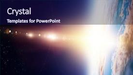  Presentation with space - Amazing presentation design having sunrise on planet orbit space backdrop and a navy blue colored foreground