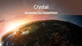  Presentation with nebula - Presentation featuring sunrise on planet orbit space background and a coral colored foreground