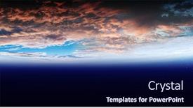  Presentation with sunrise - Audience pleasing presentation theme consisting of sunrise-on-planet-orbit-space backdrop and a navy blue colored foreground