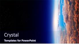  Presentation with space - Beautiful slide deck featuring sunrise-on-planet-orbit-space backdrop and a navy blue colored foreground