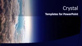  Presentation with space - PPT theme enhanced with sunrise-on-planet-orbit-space background and a navy blue colored foreground